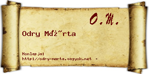 Odry Márta névjegykártya